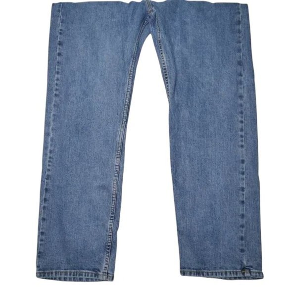 Levis 505 Men's Size 38x30 Stonewashed Jeans Regular Fit Straight Leg Denim Blue - Picture 4 of 8